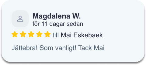 Recension från Bokadirekt: Magdalena W., 5 av 5