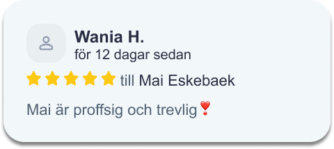 Recension från Bokadirekt: Wania H., 5 av 5