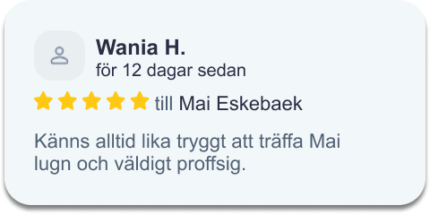 Recension från Bokadirekt: Wania H., 5 av 5